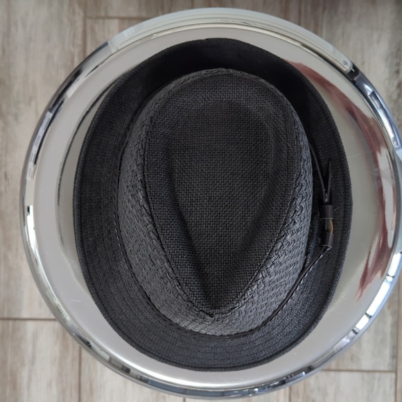 Classic Black Straw Fedora – Size 58 Unisex Summer Travel Hat - Picture 2 of 7